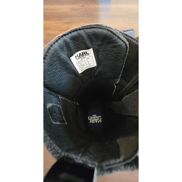 Karl Lagerfeld kids lace-up leather boot US size 2/CM21/UK1/EUR33 - Picture 10 of 12